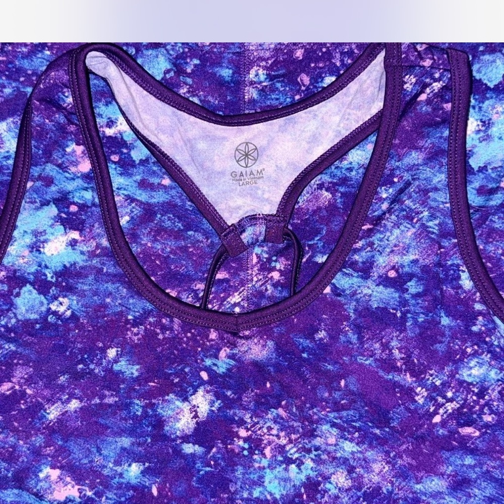 Like New GAIAM Purple and Blue Women's Tank Top - Picture 3 of 3